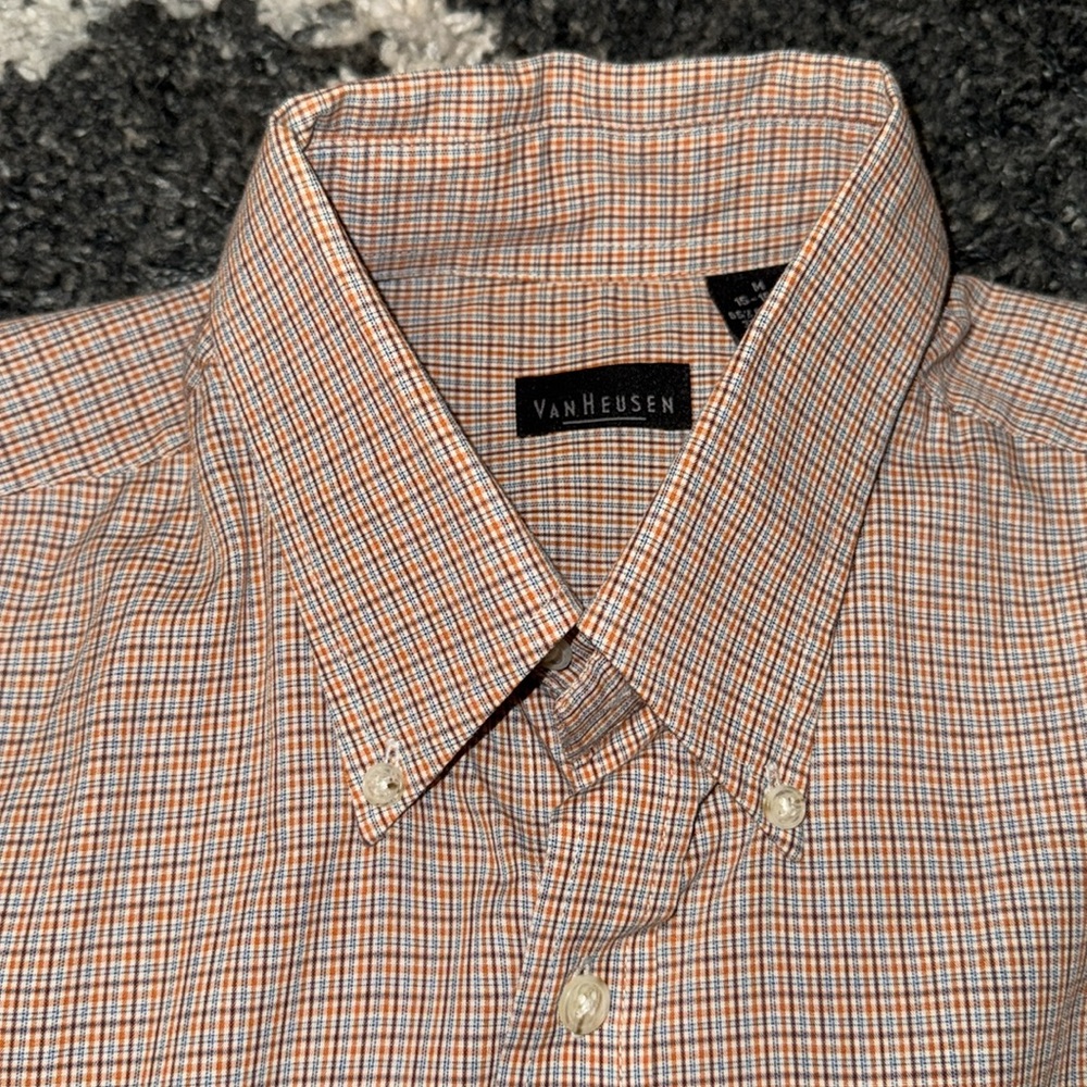 10 for $15 SALE ⭐️ Van Heusen long sleeve button down dress shirt orange Medium